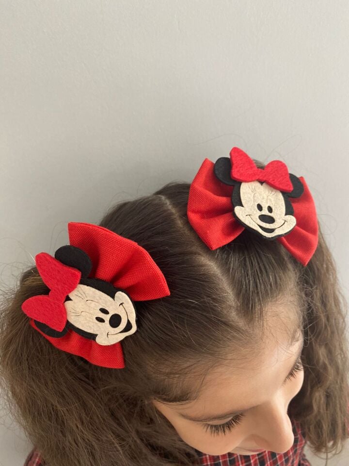 Kırmızı Minnie Mouse 2 li Toka