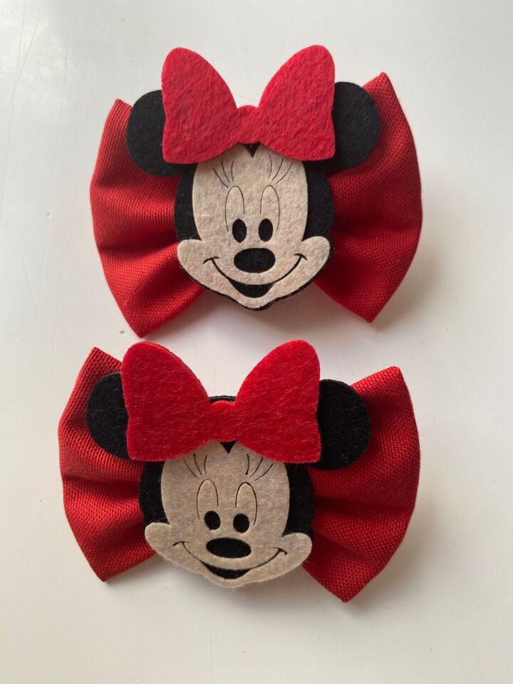 Kırmızı Minnie Mouse 2 li Toka
