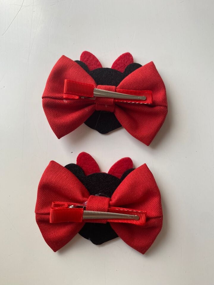 Kırmızı Minnie Mouse 2 li Toka