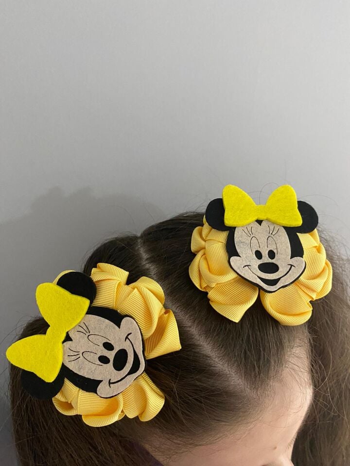 Sarı Minnie Mouse 2 li toka