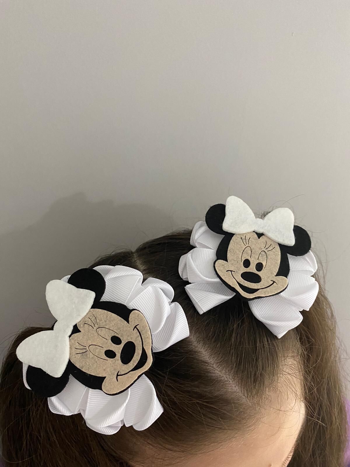 Beyaz Minnie Mouse 2 li toka