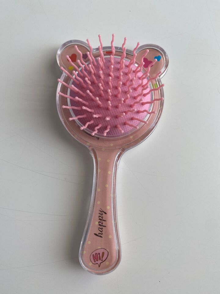 Pembe Pullu Hareketli Çocuk Tarağı