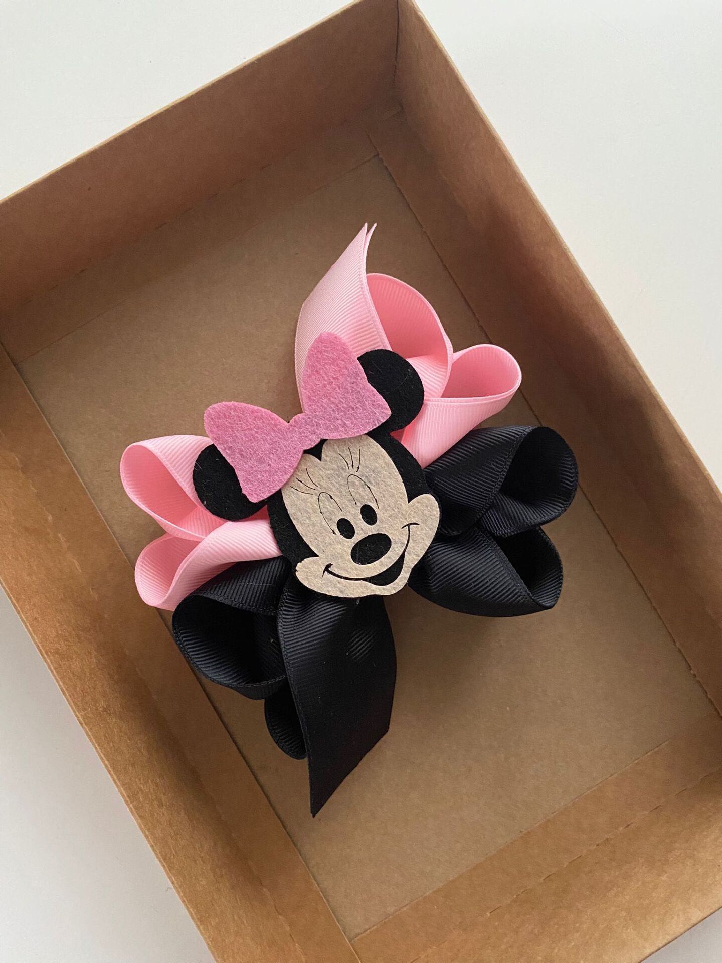 Minni Mouse Pembe Siyah Pembe Büyük Toka