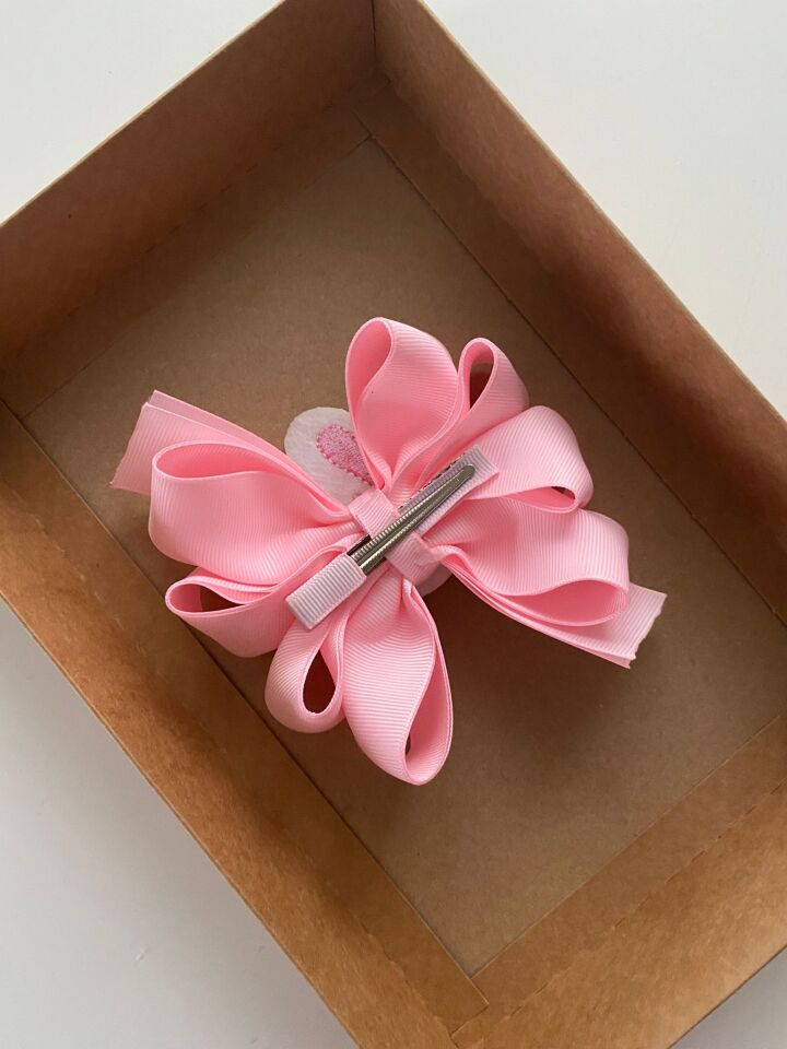 Tavşan Figürlü Pembe Büyük Toka